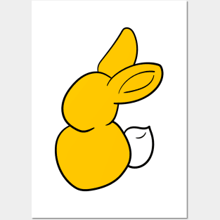 Yellow Easter Bunny Logo Posters and Art